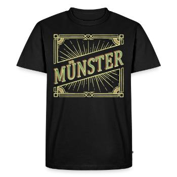 Münster Allemagne City Font Vintage Retro - T-shirt Premium bio Homme - noir - Devant - Nico (187cm)