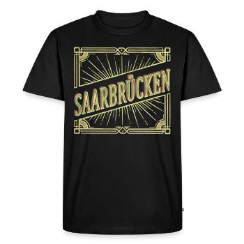 Sarrebruck Allemagne Ville Vintage Rétro - T-shirt Premium bio Homme - noir - Devant - Nico (187cm)
