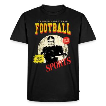 Joueur de football américain Vintage Retro USA Sport - T-shirt Premium bio Homme - noir - Devant - Nico (187cm)