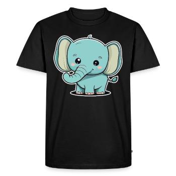 Elephant Elephant Baby Cute Cute Cartoon Comic - Men's Premium Organic T-Shirt - black - Front - Nico (187cm)