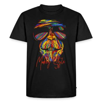 Monkey Style - Men's Premium Organic T-Shirt - black - Front - Nico (187cm)