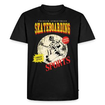 Skateboarding Skate Skater Skateboard Sk8 Skeleton - T-shirt Premium bio Homme - noir - Devant - Nico (187cm)