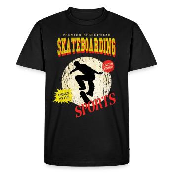 Skateboarding Skate Skater Skateboard Sk8 Vintage - T-shirt Premium bio Homme - noir - Devant - Nico (187cm)