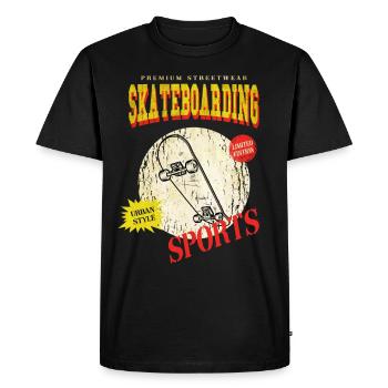 Skateboarding Skate Skater Skateboard Sk8 Vintage - T-shirt Premium bio Homme - noir - Devant - Nico (187cm)