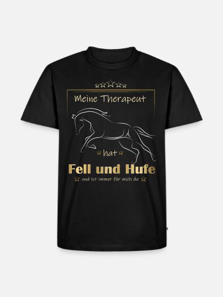 Therapeut Pferd Gold - Männer Premium Bio T-Shirt - Schwarz