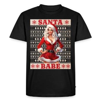 Père Noël Femme Sexy Noël Noël laid - T-shirt Premium bio Homme - noir - Devant - Nico (187cm)