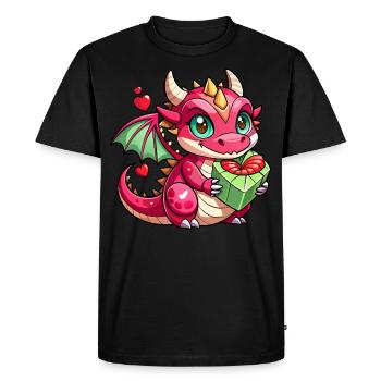 Colorful Dragon - Men's Premium Organic T-Shirt - black - Front - Nico (187cm)