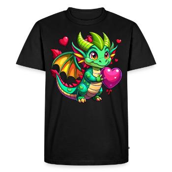 Colorful Dragon - Men's Premium Organic T-Shirt - black - Front - Nico (187cm)