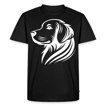Golden Retriever Head Silhouette Minimalist - Men's Premium Organic T-Shirt - black - Front - Nico (187cm)