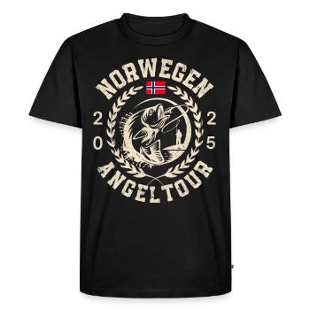 Excursion de pêche en Norvège 2025 (Garantie du prix le plus bas) - T-shirt Premium bio Homme - noir - Devant - Nico (187cm)
