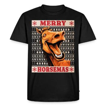 Cheval Noël Drôle Drôle Noël Noël - T-shirt Premium bio Homme - noir - Devant - Nico (187cm)