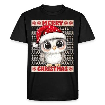hibou moche Noël Noël Noël mignon mignon - T-shirt Premium bio Homme - noir - Devant - Nico (187cm)