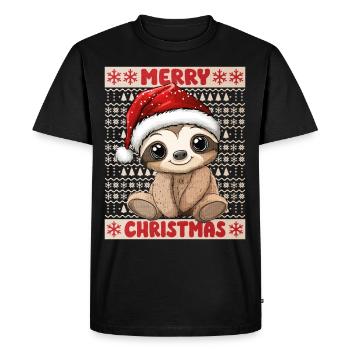 paresseux Noël Noël Noël mignon - T-shirt Premium bio Homme - noir - Devant - Nico (187cm)