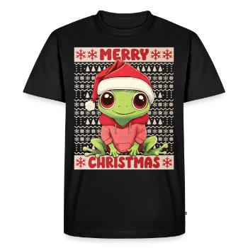 Grenouille Moche Noël Noël Doux - T-shirt Premium bio Homme - noir - Devant - Nico (187cm)