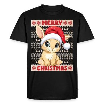 Lapin Lapin Moche Noël Noël Mignon - T-shirt Premium bio Homme - noir - Devant - Nico (187cm)