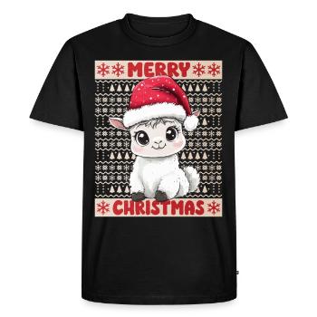 Lama Alpaga Moche Noël Noël Doux - T-shirt Premium bio Homme - noir - Devant - Nico (187cm)