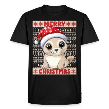 Sceau Sceau Moche Noël Noël Doux - T-shirt Premium bio Homme - noir - Devant - Nico (187cm)