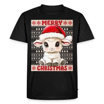 Mouton Agneau Moche Noël Noël Doux - T-shirt Premium bio Homme - noir - Devant - Nico (187cm)