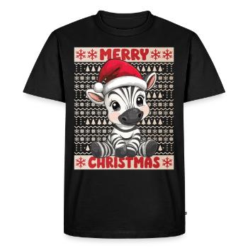 Zèbre Moche Noël Noël Mignon Mignon - T-shirt Premium bio Homme - noir - Devant - Nico (187cm)
