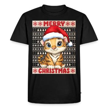 Tigre Moche Noël Noël Mignon Mignon - T-shirt Premium bio Homme - noir - Devant - Nico (187cm)