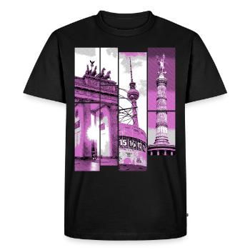 Berlin Skyline City Allemagne Collage Vintage - T-shirt Premium bio Homme - noir - Devant - Nico (187cm)