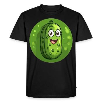 Cornichon rieur - T-shirt Premium bio Homme - noir - Devant - Nico (187cm)