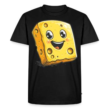Dessin animé du fromage qui rit - T-shirt Premium bio Homme - noir - Devant - Nico (187cm)