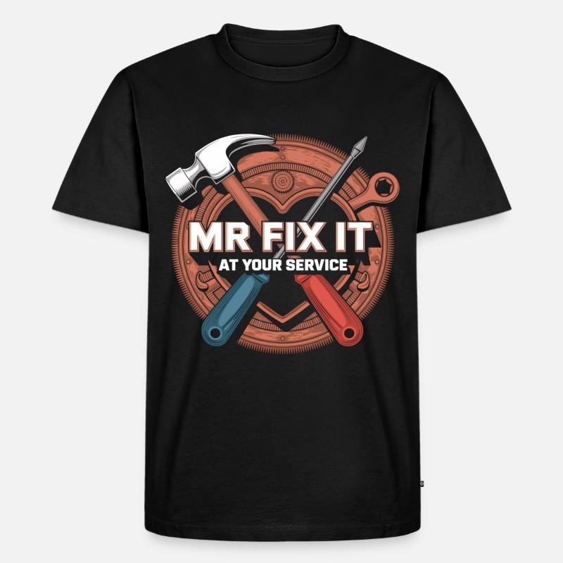 Handwerker im Einsatz - Männer Premium Bio T-Shirt - Schwarz