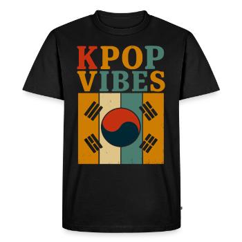KPOP Vibes Retro - Men's Premium Organic T-Shirt - black - Front - Nico (187cm)