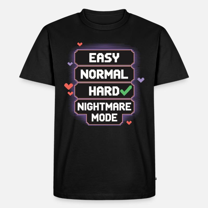 Select Difficulty: Life – Nightmare Mode 8Bit - Men's Premium Organic T-Shirt - black