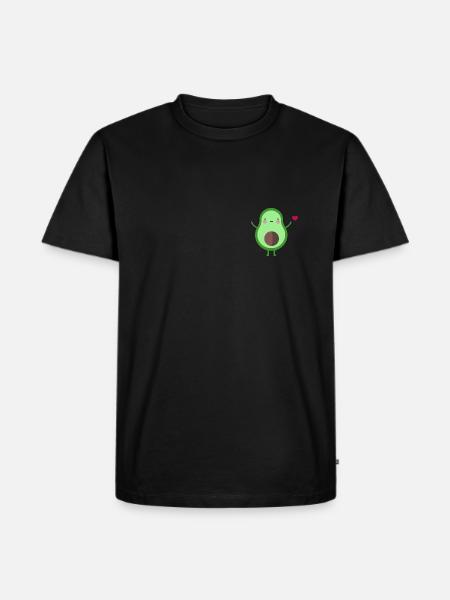 Avocado Cartoon Emoji - Men's Premium Organic T-Shirt - black