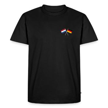 Bannière de drapeau d'amitié germano-néerlandaise - T-shirt Premium bio Homme - noir - Devant - Nico (187cm)