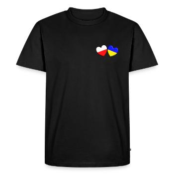 La Pologne soutient l’Ukraine - T-shirt Premium bio Homme - noir - Devant - Nico (187cm)