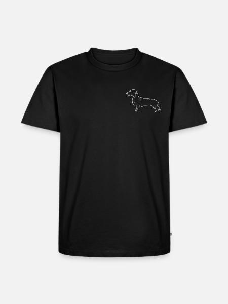 Dackel minimalistisch - Männer Premium Bio T-Shirt - Schwarz