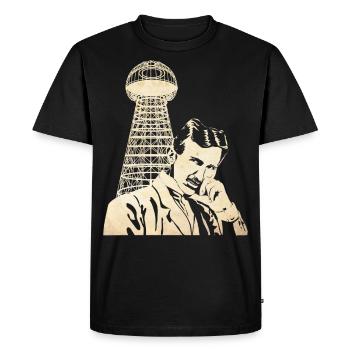 Nikola Tesla - T-shirt Premium bio Homme - noir - Devant - Nico (187cm)