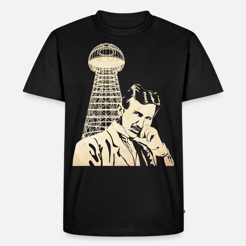 Nikola Tesla - Männer Premium Bio T-Shirt - Schwarz
