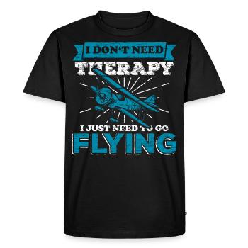 Flying pilot plane - Men's Premium Organic T-Shirt - black - Front - Nico (187cm)