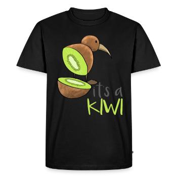 Kiwi fruit kiwi oiseau - T-shirt Premium bio Homme - noir - Devant - Nico (187cm)