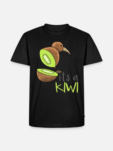 Kiwi Fruit Kiwi Bird - Men's Premium Organic T-Shirt - black