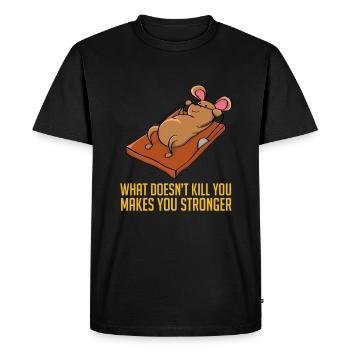 Ce qui ne te tue pas Fais-toi fort - T-shirt Premium bio Homme - noir - Devant - Nico (187cm)