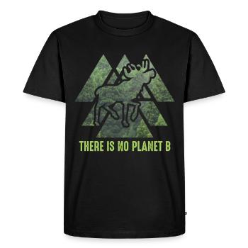 Il n’y a pas de planète B - NO PLANET B Cerf - T-shirt Premium bio Homme - noir - Devant - Nico (187cm)