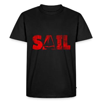 Voile voilier mer - T-shirt Premium bio Homme - noir - Devant - Nico (187cm)