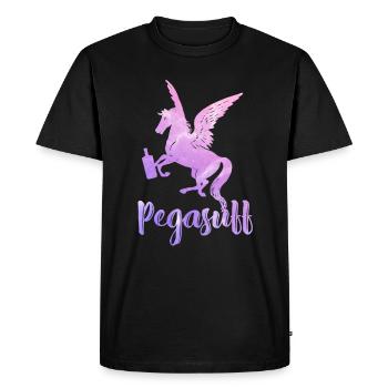 Pegasuff Célibataires - T-shirt Premium bio Homme - noir - Devant - Nico (187cm)