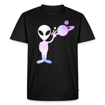 Alien Peace Universe - Men's Premium Organic T-Shirt - black - Front - Nico (187cm)