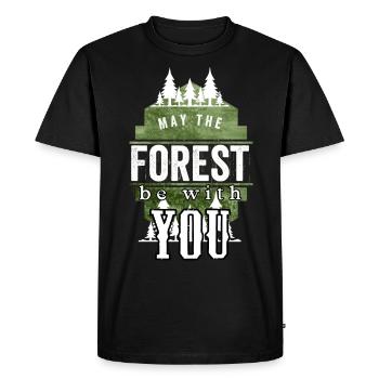 Tree Camping Survival Forest Randonnée en plein air - T-shirt Premium bio Homme - noir - Devant - Nico (187cm)