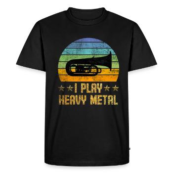 Tuba I Play Heavy Metal - Men's Premium Organic T-Shirt - black - Front - Nico (187cm)