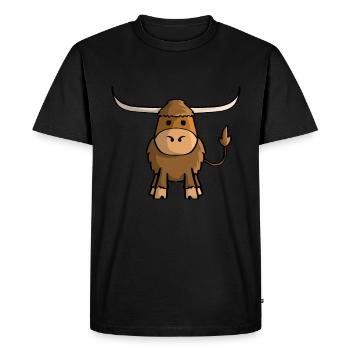 Bovin écossais des hautes terres - T-shirt Premium bio Homme - noir - Devant - Nico (187cm)