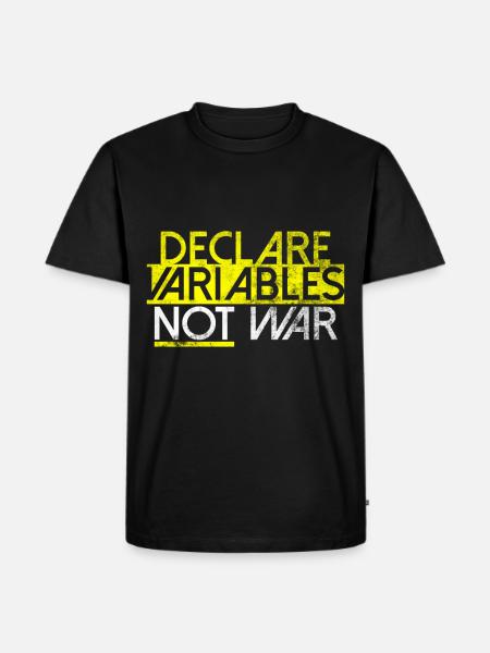 Declare Variables Développeur Software Nerd - T-shirt Premium bio Homme - noir