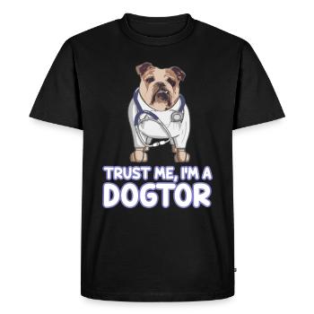Trust Me I’m A Dogtor Bulldogge - T-shirt Premium bio Homme - noir - Devant - Nico (187cm)