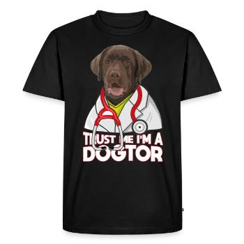Trust Me I’m A Dogtor Labrador - T-shirt Premium bio Homme - noir - Devant - Nico (187cm)